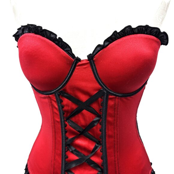 Morbid Threads Y2K Red & Black Corset Sz 34B - Picture 3 of 13